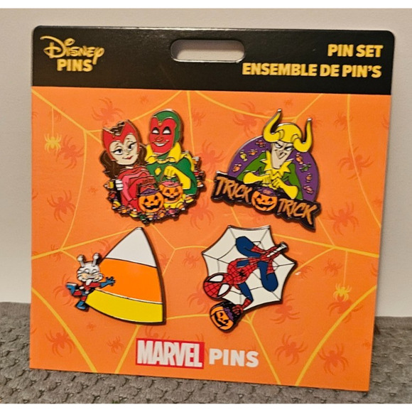 DISNEY MARVEL HALLOWEEN 4 PIN SET -NEW - Picture 1 of 3